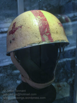 1st Airborne Division medic's helmet. Photo: Julian Tennant