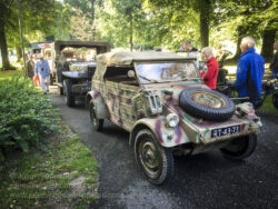 Military vehicles being inspected by visitors to the Airborne Museum Hartenstein for the Operation Market Garden commemoration held every September. Photo: Julian Tennant