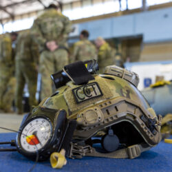 CCT helmet showing one of the patches worn by the team during Exercise Havoc Drop from 13 – 17 July 2020 near Wagga Wagga, New South Wales. Havoc Drop is an annual training exercise to maintain the operational parachute currency requirements of 4 Squadron personnel. Photo: Cpl Dan Pinhorn, Department of Defence
