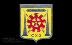 Forces Armees Cao-Daistes (FACD) Signals unit badge. Local made.