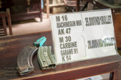 Located about 50km from Ho Chi Minh City, the tunnels at Ben Dinh are one of two such attractions (the other a little further down Provincial Road 15, at Ben Duoc) in the Cu Chi district. Entrance fee is 65000 Dong which includes a guided tour starting in a partially dug in classroom where the guide provides an overview of the tunnel system and its role in the conflict. From there you are shown various exhibits including booby trap and protection measures, command bunkers, hospitals and a munitions manufacturing workshop that recycled unexploded American ordnance. Some, such as the one demonstrating how the infamous ‘Ho Chi Minh sandals’ were made from old tyres allow the visitor to see how the items were made as well as buy the manufactured product. A 50m section of tunnel has been recreated for (larger ‘western’) visitors who wish to experience the feeling of crawling in the dark, dank confines a few meters below the surface. Scattered throughout the site are a handful of war artifacts including a knocked out M-41 tank, munitions and signposts indicating bomb craters, which may otherwise remain unnoticed amongst the rejuvenated undergrowth. At one end there is a café area and 25m shooting range where you can let loose with the usual assortment of M16’s, AK 47’s, M-60’s etc or add some more fake Zippo lighters, dog tags, beer can toys and ‘ho chi minh sandals’ to your collection. For more information go to www.cuchitunnel.org.vn