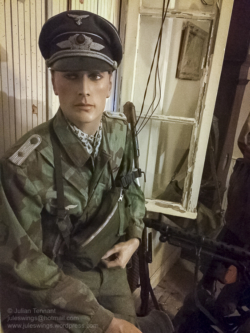 Dead Man's Corner Fallschirmjäger Regiment 6 Regimental Command Post exhibit detail. Photo: Julian Tennant 'Dead Man’s Corner' - German Paratrooper Museum – Saint-Côme-du-Mont, Normandy