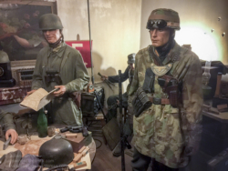 Dead Man's Corner Fallschirmjäger Regiment 6 Regimental Command Post exhibit detail. Photo: Julian Tennant 'Dead Man’s Corner' - German Paratrooper Museum – Saint-Côme-du-Mont, Normandy