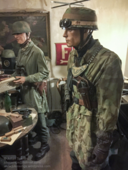 Dead Man's Corner Fallschirmjäger Regiment 6 Regimental Command Post exhibit detail. Photo: Julian Tennant 'Dead Man’s Corner' - German Paratrooper Museum – Saint-Côme-du-Mont, Normandy