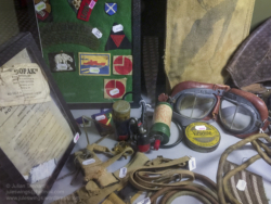 A selection of the original items for sale in the 'Paratrooper' shop at the Dead Man's Corner Museum. Photo: Julian Tennant 'Dead Man’s Corner' - German Paratrooper Museum – Saint-Côme-du-Mont, Normandy