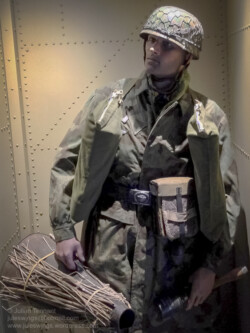 German paratrooper on display at Dead Man's Corner Museum, Normandy, France. Photo: Julian Tennant 'Dead Man’s Corner' - German Paratrooper Museum – Saint-Côme-du-Mont, Normandy