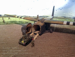 Glider Collection Wolfheze. Unloading a General Aircraft GAL-49/50 Hamilcar Glider. Detail from one of the dioramas on display at the museum. Photo: Julian Tennant