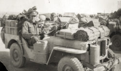Fred Casey's 'L' Detachment SAS comrades in a jeep laden with stores at base camp. WW2 SAS Fred Casey 'L' Detachment Special Air Service