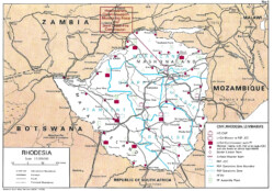 Op AGILA Rhodesia -Commonwealth Monitoring Force team deployment map.