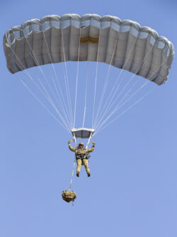 Royal Australian Air Force Combat Control Team personnel parachute into Batchelor Airfield in the Northern Territory during Exercise Pitch Black 2018.