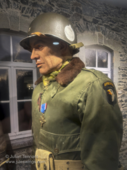 Brigadier General Anthony McAuliffe, acting commander of the 101st Airborne Division during the siege of Bastogne. He is wearing the Distinguished Service Cross which he was awarded for the defense of Bastogne 101st Airborne Museum Bastogne
