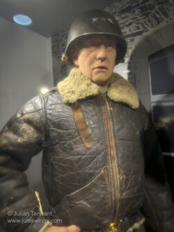 General George S. Patton, commander of the U.S. Third Army whose forces lifted the siege of Bastogne on 26 December 1944. The exhibition includes some of Patton's personal items, loaned by his granddaughter, Helen Patton. 101st Airborne Museum Bastogne