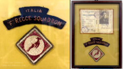 'F' Squadron Identity card, shoulder title and British XIII Corps insignia belonging to Nicolo Nastasi
