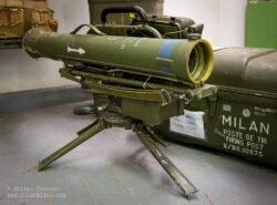 Missile d'Infanterie Léger Antichar (MILAN) guided anti-armour weapons system.
