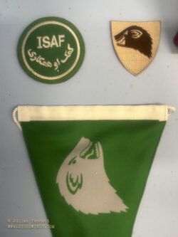 Insignia and guidon/pendant detail worn used by the paras whilst serving with ISAF in Afghanistan.