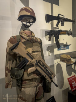 Camouflage uniform worn by Legionnaires of the 2nd Foreign Infantry Regiment (2 REI) during operations against Iraq in the first Gulf War 1990-91 French Foreign Legion Museum Aubagne Musée de la Légion Etrangère