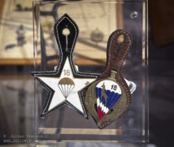 Badge of the Ski scout section of the 18° Bataillon d' Infanterie Parachutiste (18 BIP) and the18e Régiment de Chasseurs Parachutistes (18 RCP).