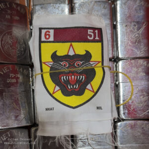 Dan Sinh War Surplus Market. March 2026. FAKE ARVN Ranger patches made by Nhat Mil. Photo: Julian Tennant Dan Sinh War Surplus Market