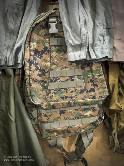 Dan Sinh War Surplus Market. March 2026. Contemporary post-Vietnam War military styled equipment. Photo: Julian Tennant