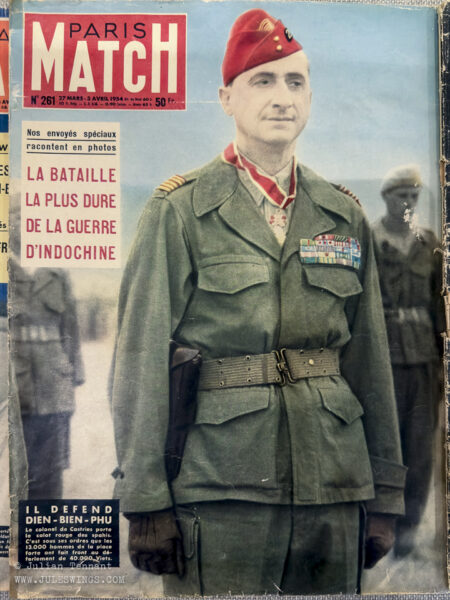 Paris Match No. 261, published on March 27, 1954, features French colonel (later brigadier general) Christian de Castries on the cover during the pivotal Battle of Dien Bien Phu in the Indochina War. Photo: Julian Tennant Dien Bien Phu Victory Museum