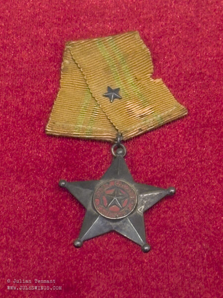 Fighter Medal awarded to comrade Luu Viet Thouang who was commanded the sappers that placed the 900kg of explosives under the French position at Eliane2 (Hill A1). Photo: Julian Tennant Dien Bien Phu Victory Museum